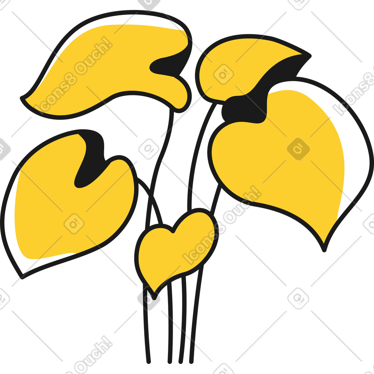Illustration Feuilles de calla dans le style Taxi à télécharger aux formats PNG, SVG