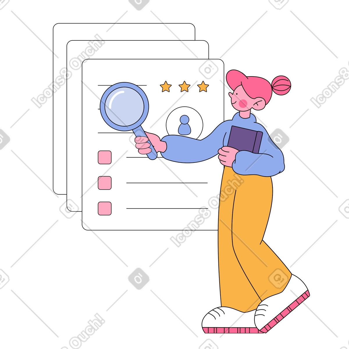 Illustration Rh recherche de candidats dans le style Bloom à télécharger aux formats PNG, SVG