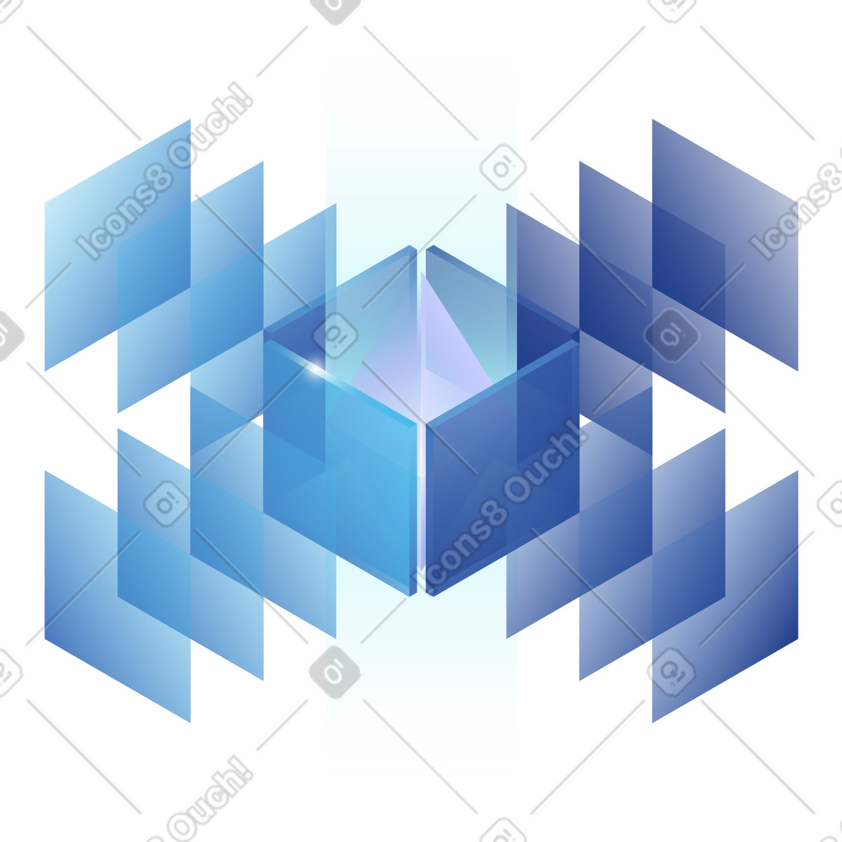 Architettura della piattaforma ai con livelli di dati integrati, software modulare illustrazione in stile Quantum scarica in PNG, SVG