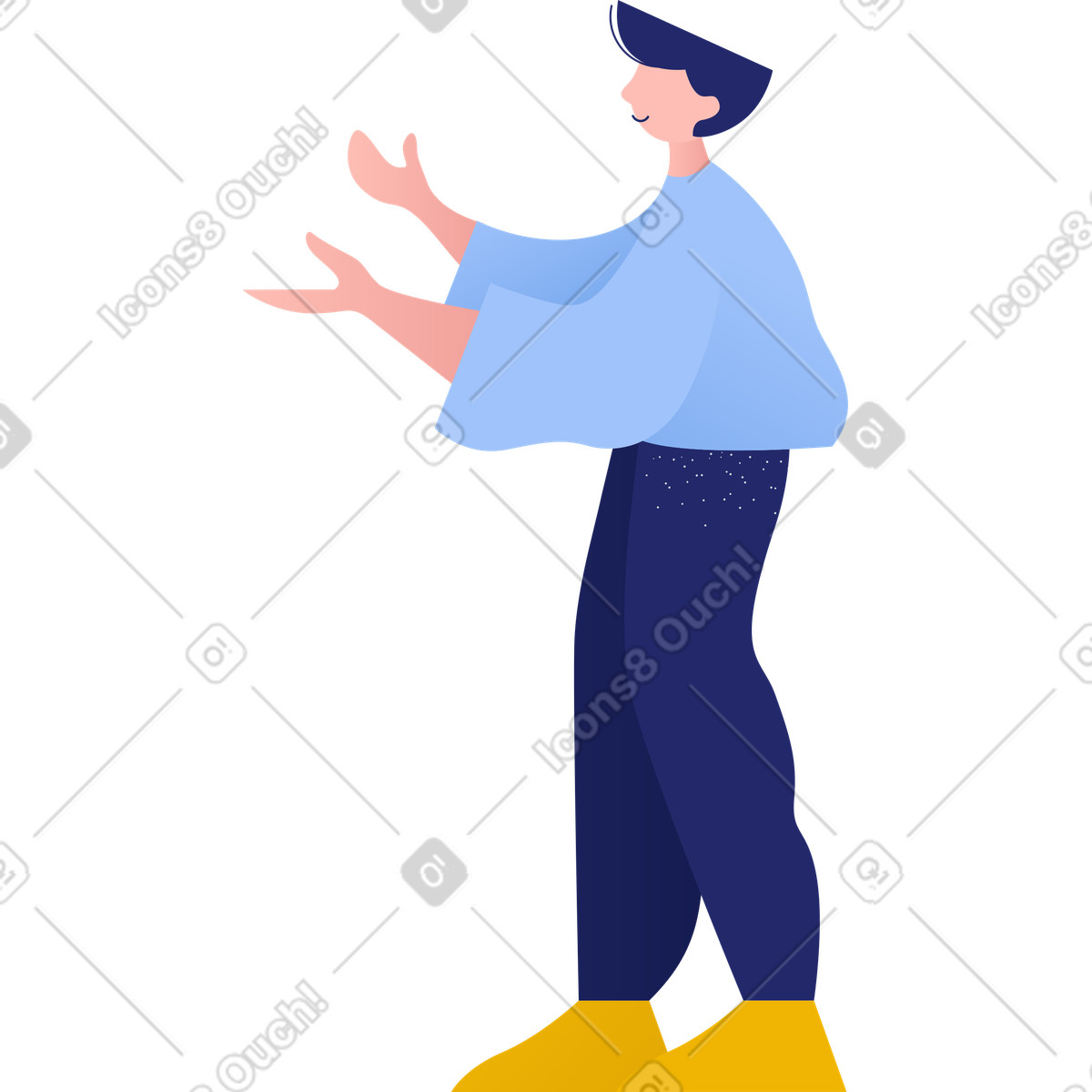 下载 Clip 风格的 男子 插画，支持 PNG、SVG 格式