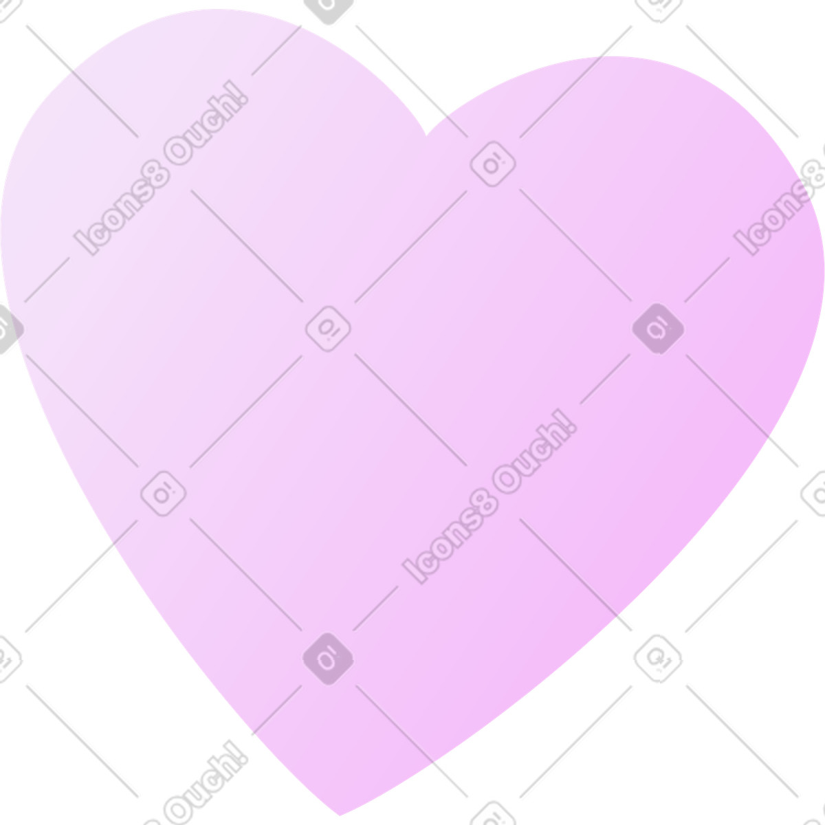 Heart with pink gradient illustrazione in stile Airy scarica in PNG, SVG