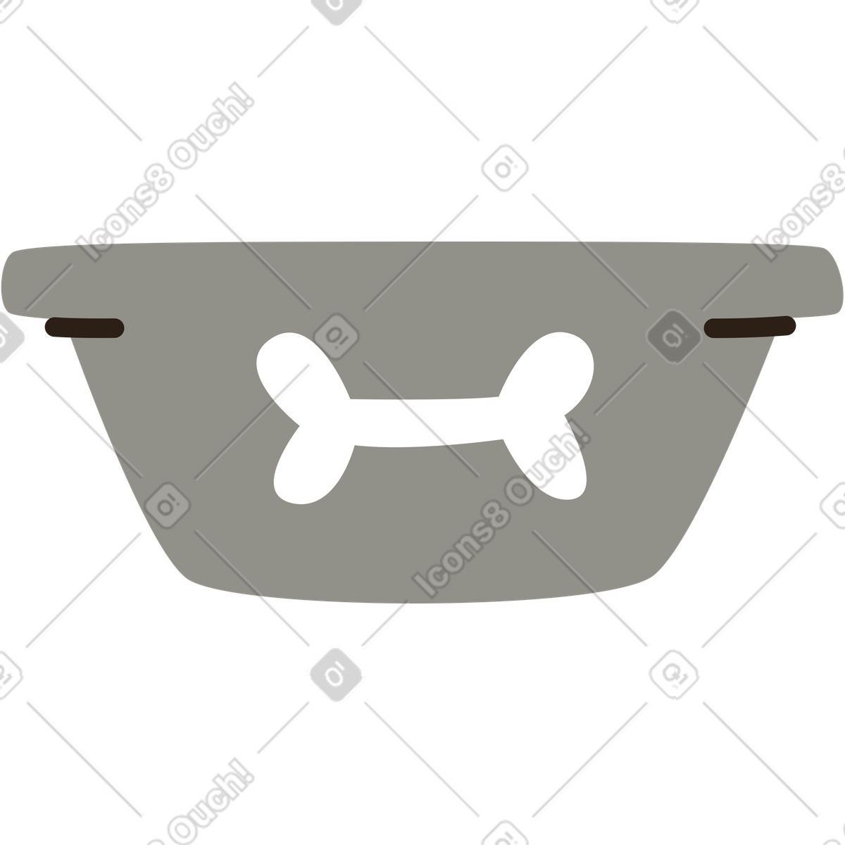 Dog bowl illustration in Plain style download in PNG, SVG