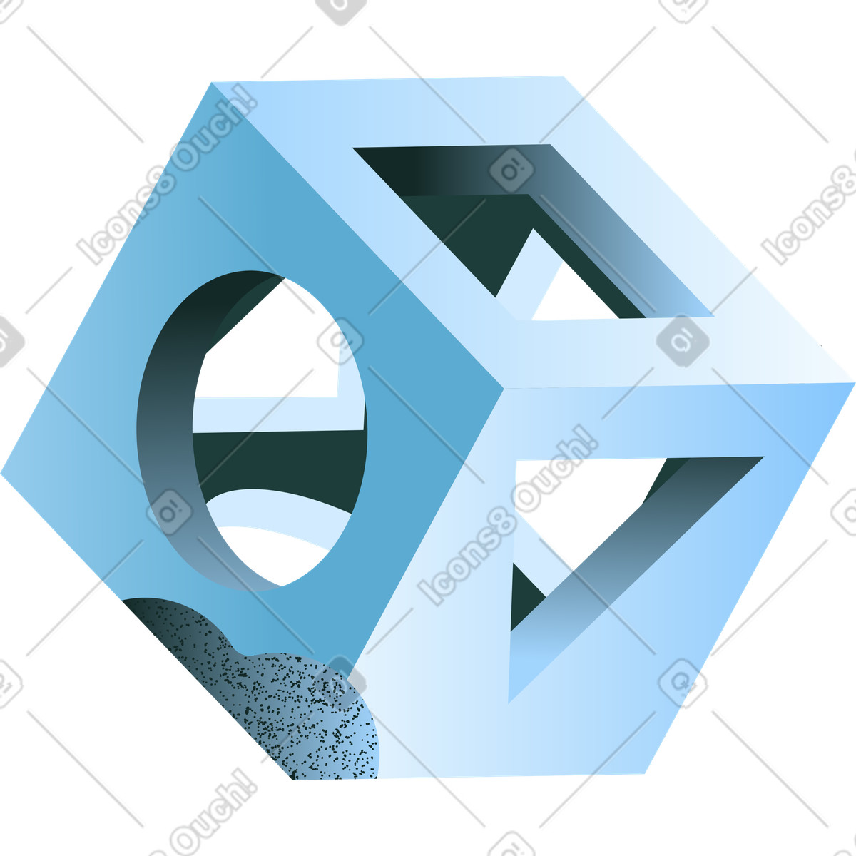 Complex cubic shape illustration in Concept style download in PNG, SVG