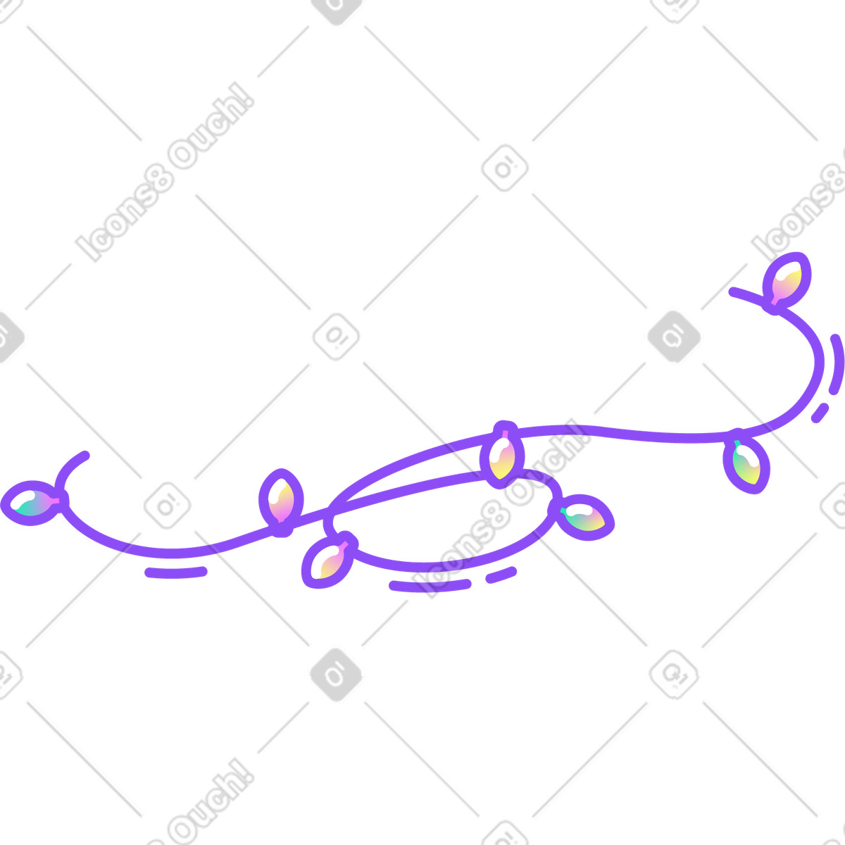 Colorful string Christmas lights illustration seasonal holiday clipart PNG SVG