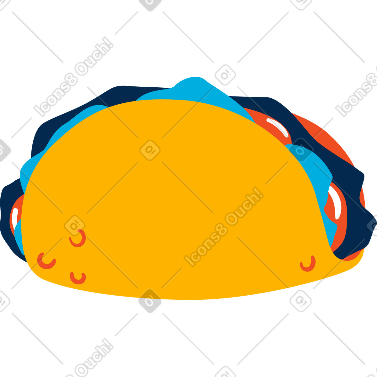 Taco illustration in Flame style download in PNG, SVG