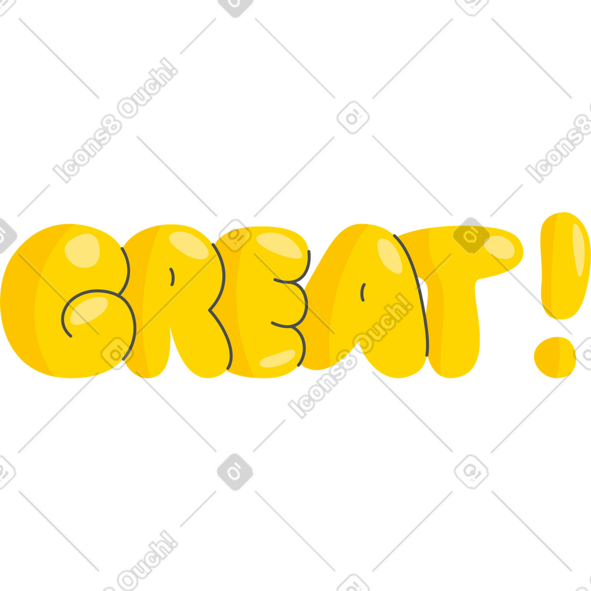 Ilustración Letras gran texto hinchado en estilo Lettering a descargar en PNG y SVG