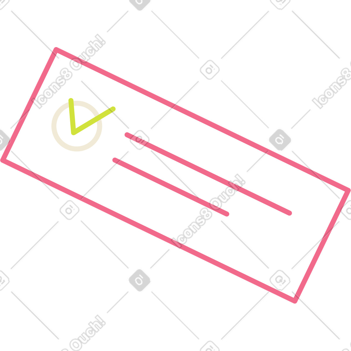 Document with check mark illustration in Juicy style download in PNG, SVG