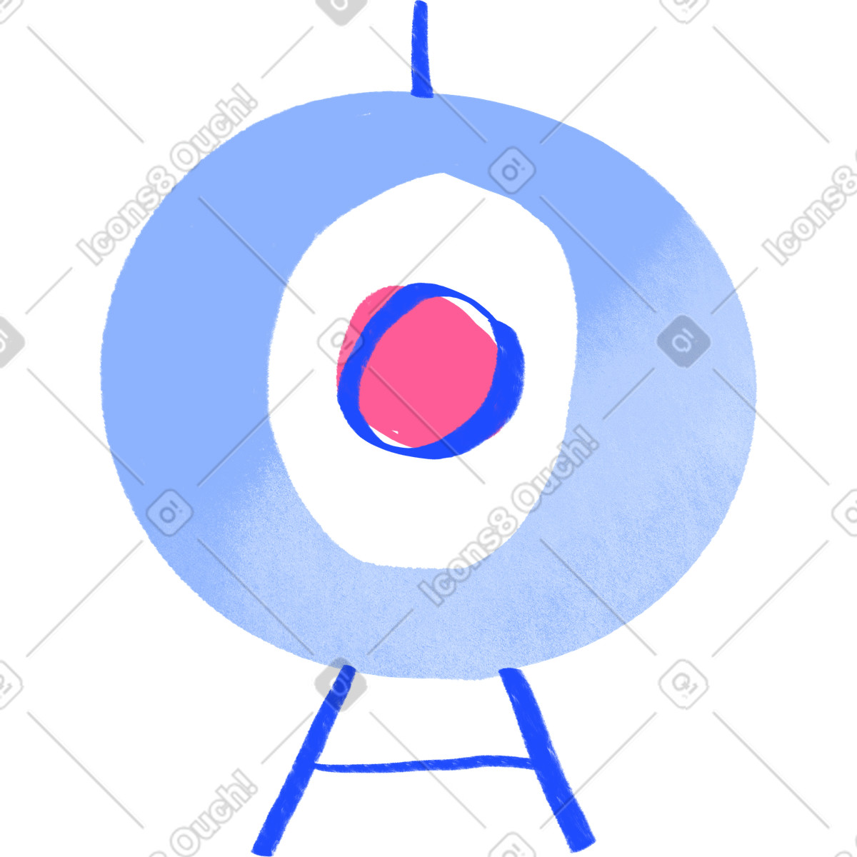 Bulls eye illustrazione in stile Quirky scarica in PNG, SVG