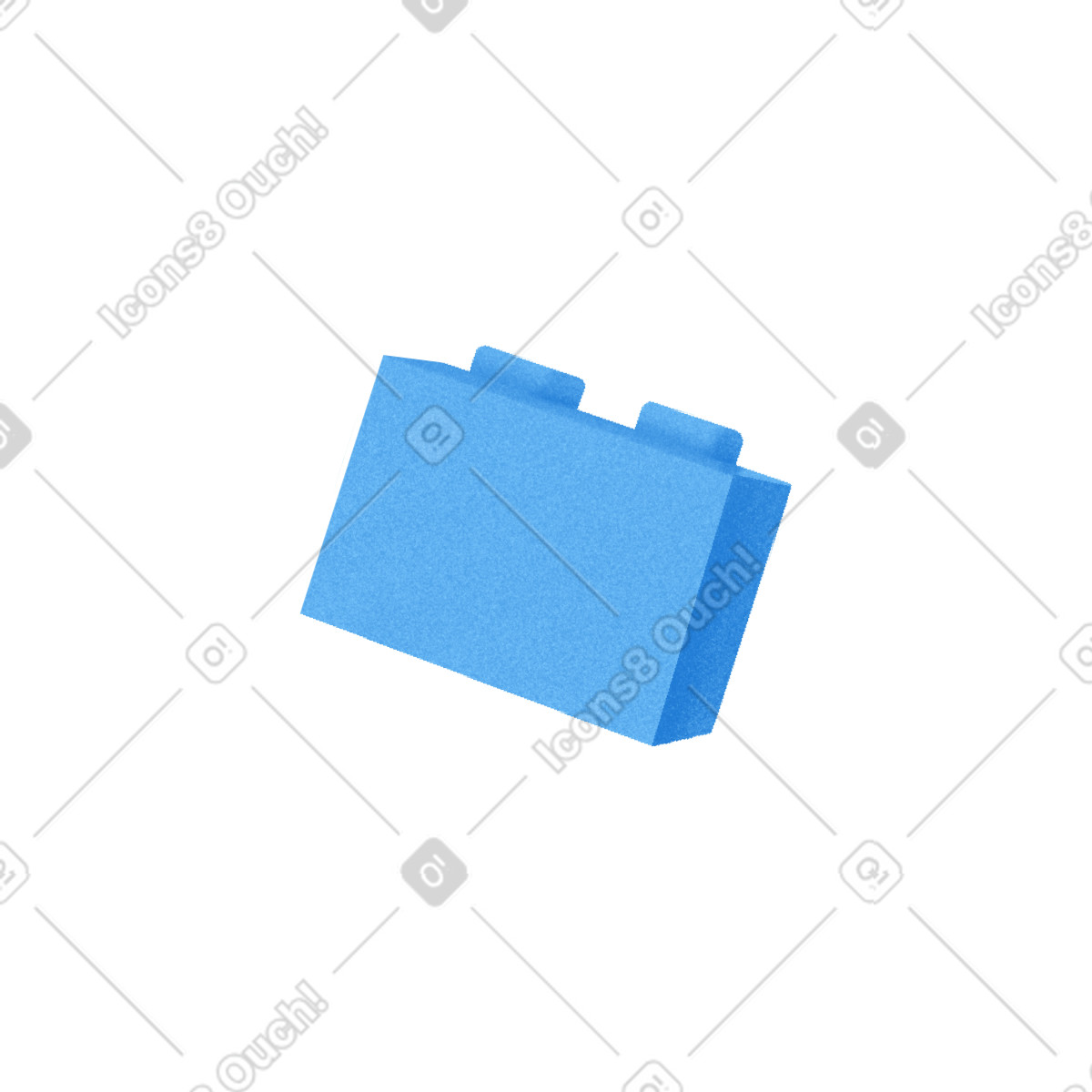 Blue lego brick-Illustration im Gleam-Stil als Download in PNG, SVG