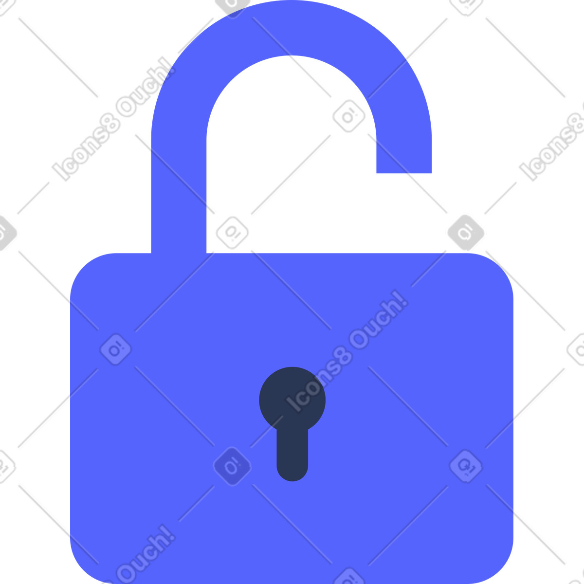 Opened lock illustration in PNG, SVG