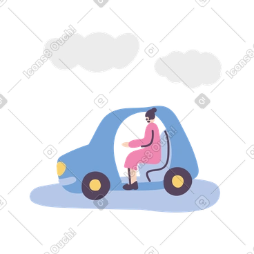 Riding a car PNG, SVG