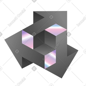 Forme de flèche impossible, concept art d'illusion d'optique PNG, SVG