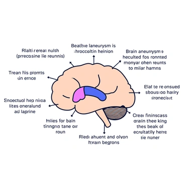 An awareness poster showing an enlarged view of a brain aneurysm with educational text