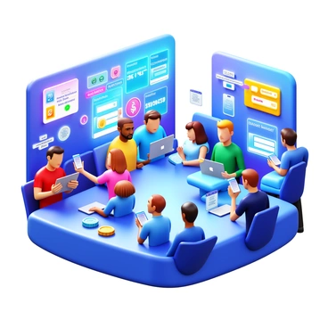 A digital marketplace filled with diverse people actively engaging in various transactions. There are individuals using laptops and smartphones, with digital wallets open displaying cryptocurrency balances. Colorful holographic displays show cryptocurrency logos and transaction information around them. Some people are discussing and negotiating, while others are making swift purchases. The environment is vibrant, with a mix of modern architecture and digital interfaces illuminating the scene. "Crypto transactions in action" is prominently displayed in the background.