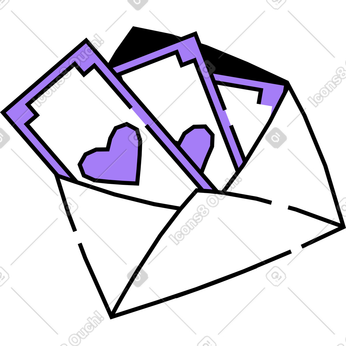Ilustración Sobre con dinero en estilo Amethyst a descargar en PNG y SVG