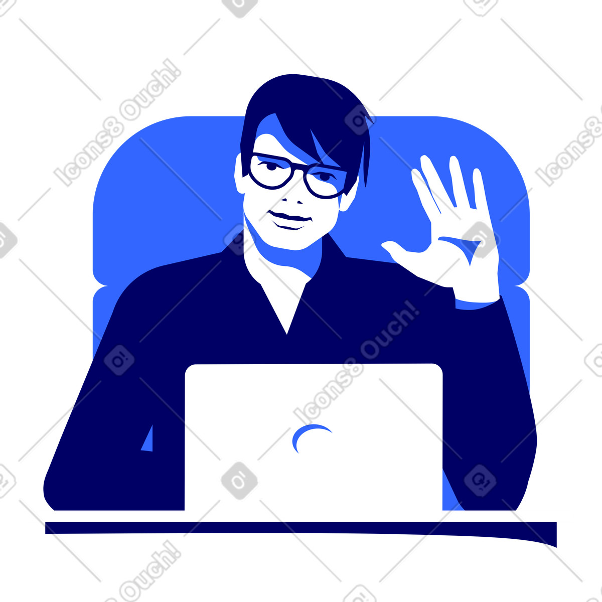 Greeting man illustration vector clipart graphics featuring a friendly design