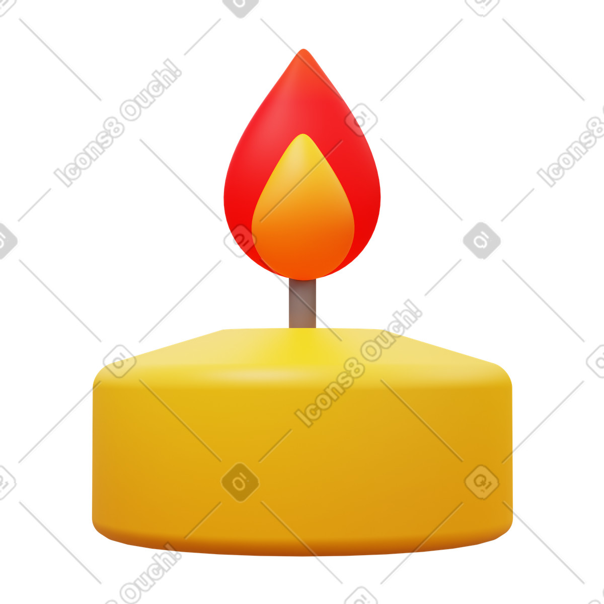 Ilustración Spa candle en estilo 3D Fluency a descargar en PNG y SVG
