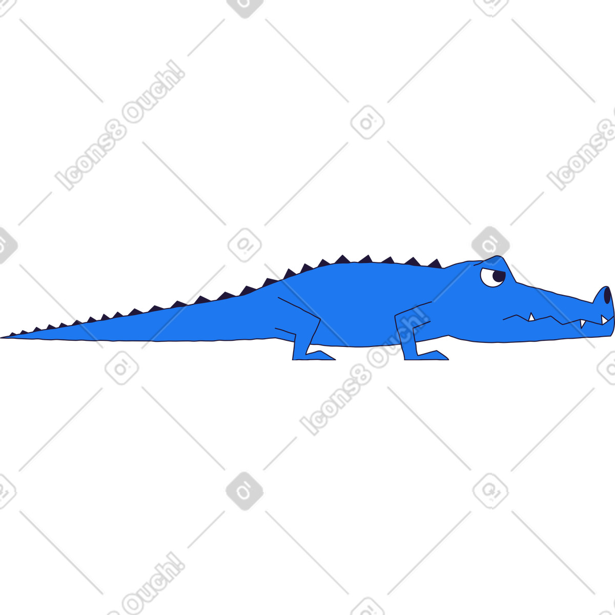 Krokodil-Illustration im Conifer-Stil als Download in PNG, SVG