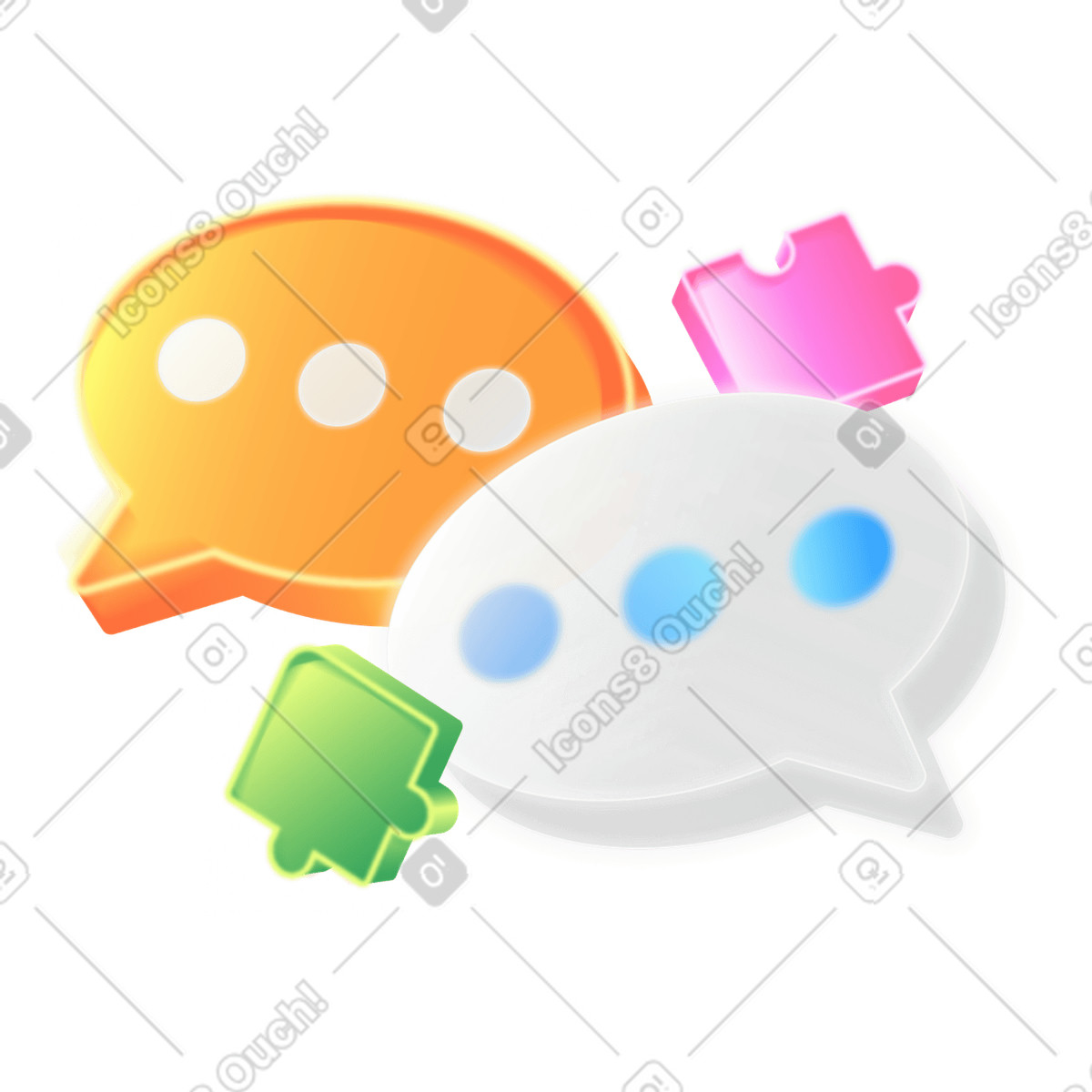 Problem solving through text messages illustration in PNG, SVG