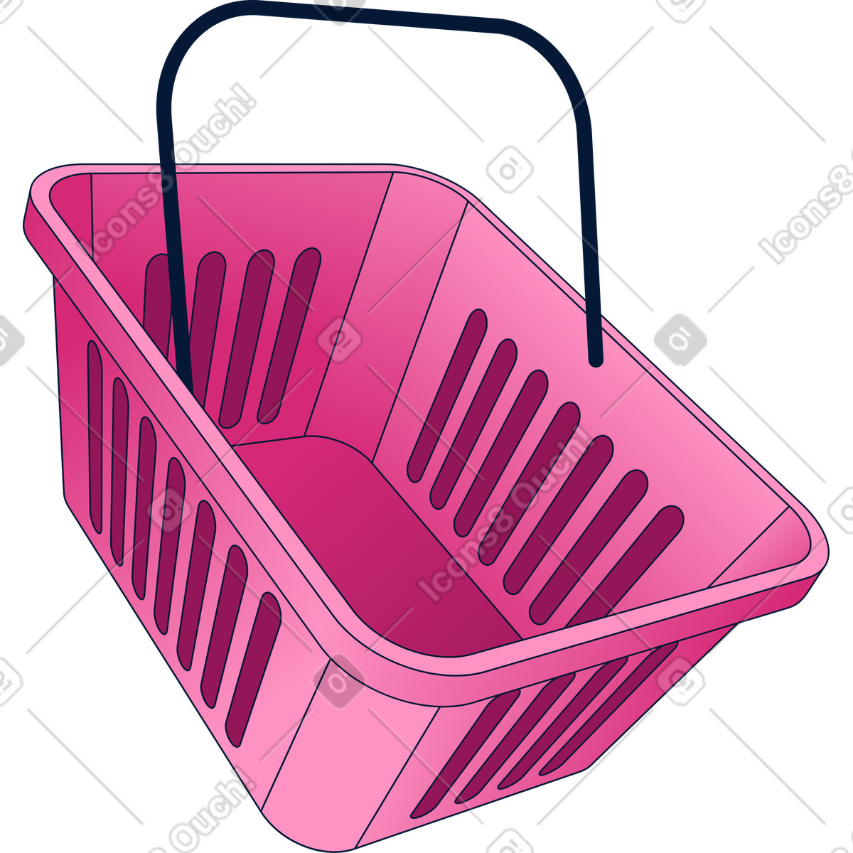 Empty shopping basket illustration clipart in PNG, SVG, GIF