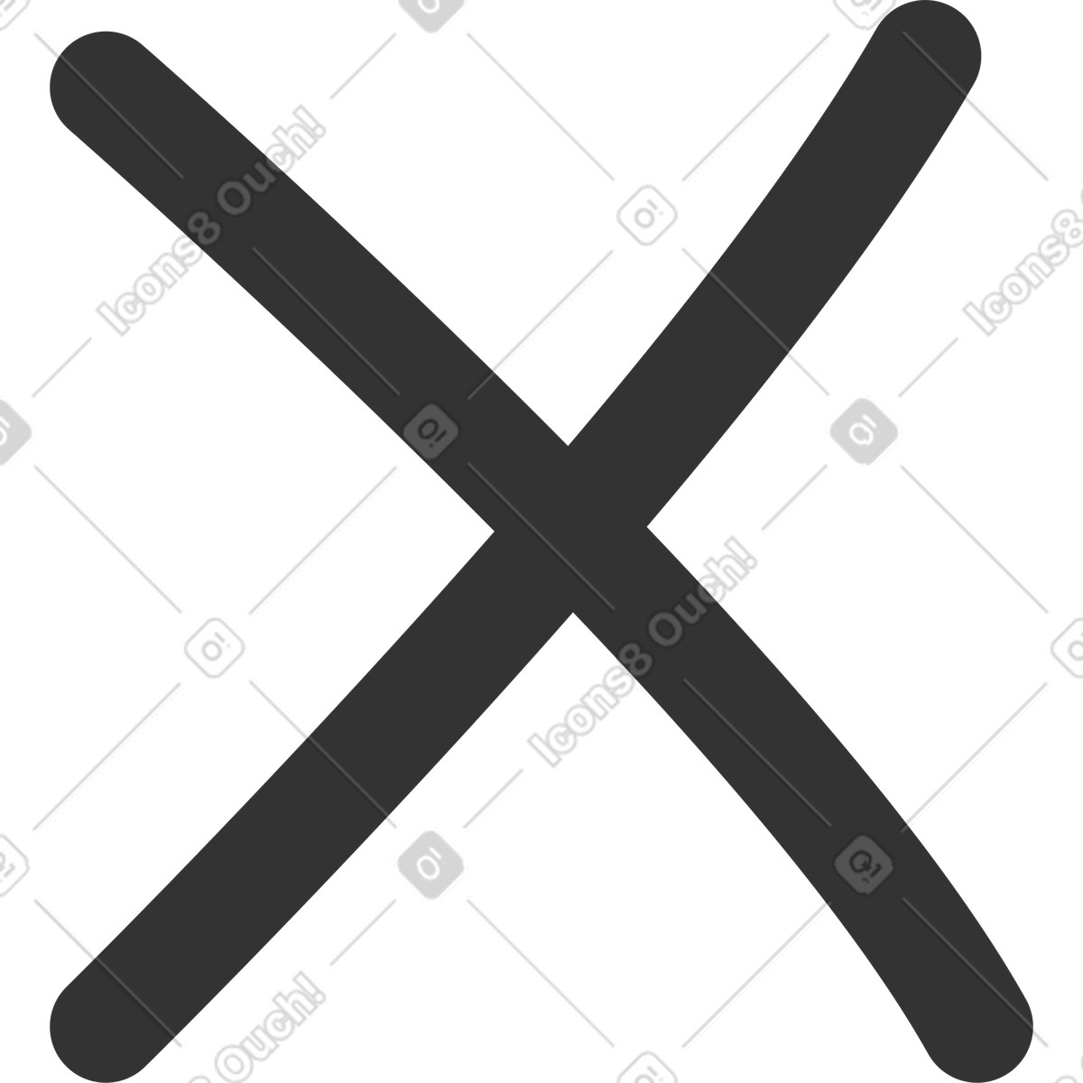 Segno x illustrazione in stile Crayon scarica in PNG, SVG