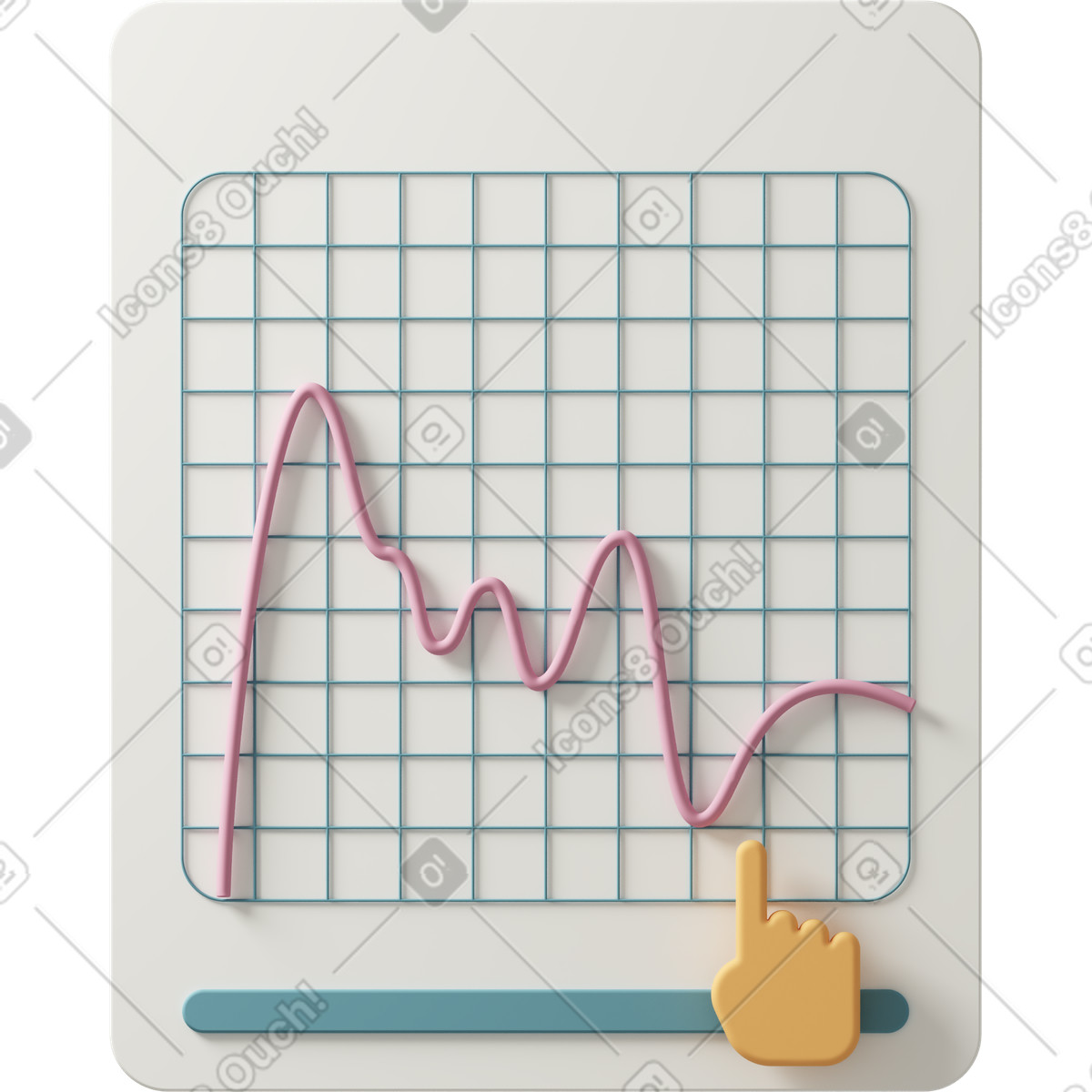 Ilustração de Analytic dashboard view with pointing finger, business performance tracking em no estilo 3D Casual life para baixar em PNG, SVG