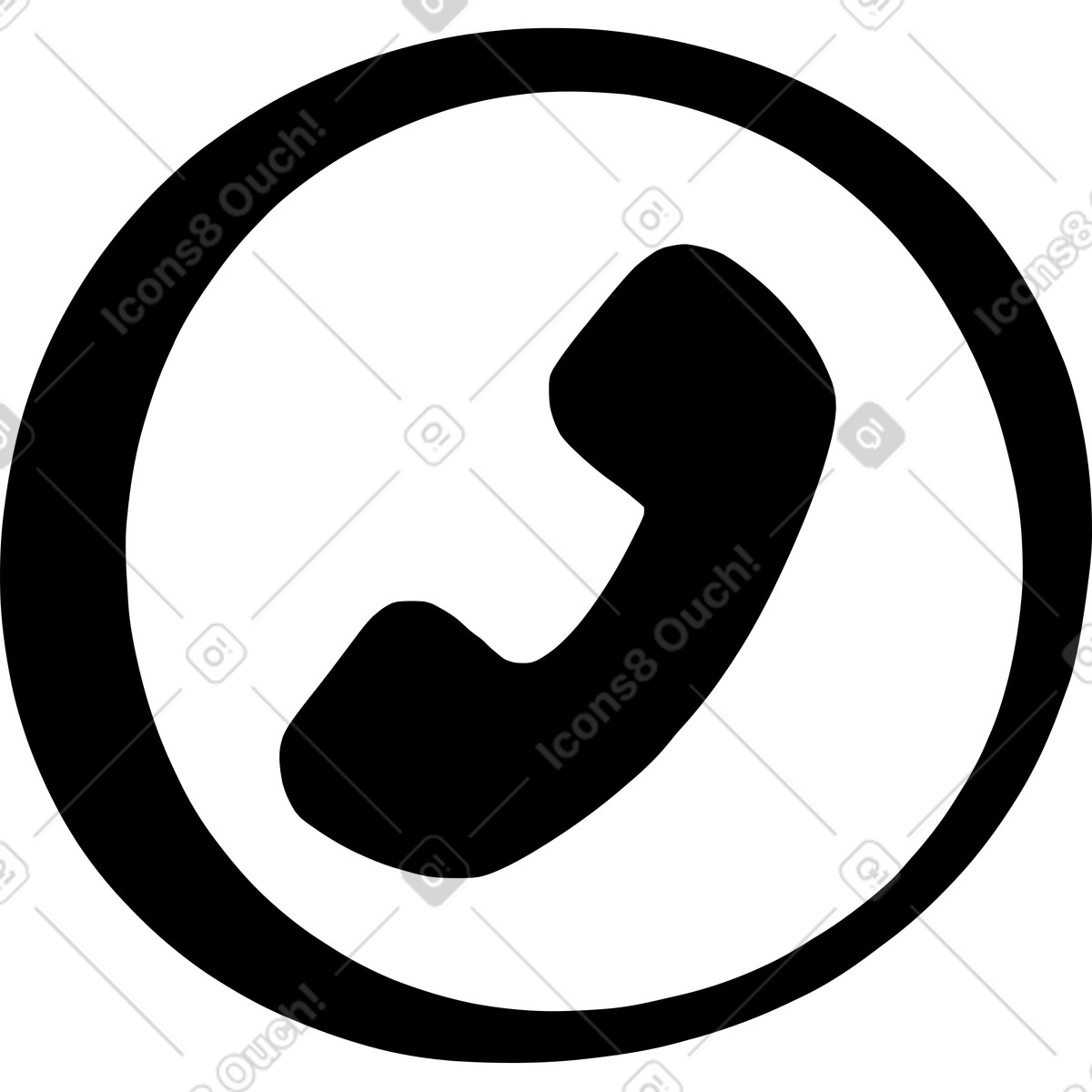 Illustration Signe de téléphone dans le style Journal à télécharger aux formats PNG, SVG