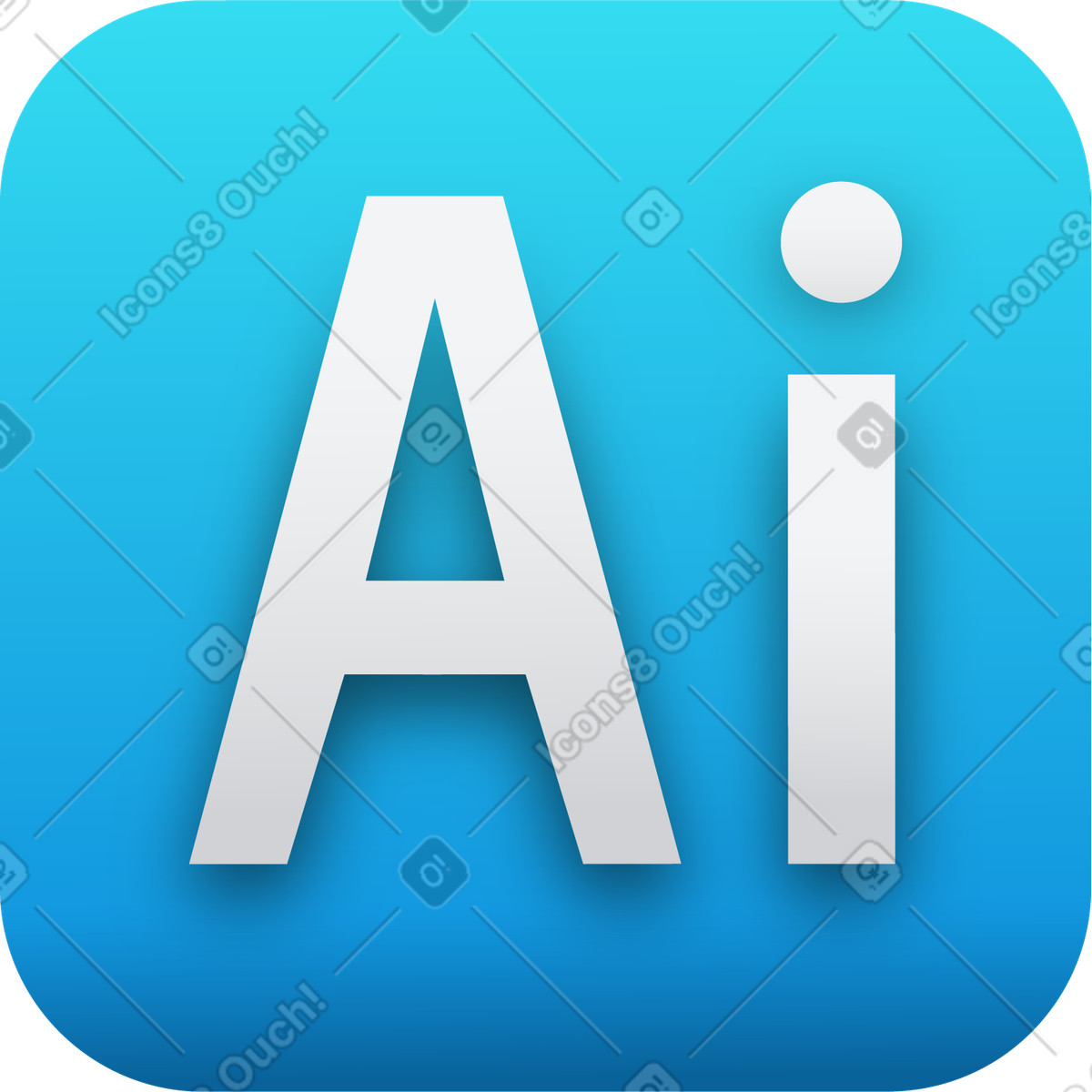 Ai-symbol-Illustration im Glare-Stil als Download in PNG, SVG