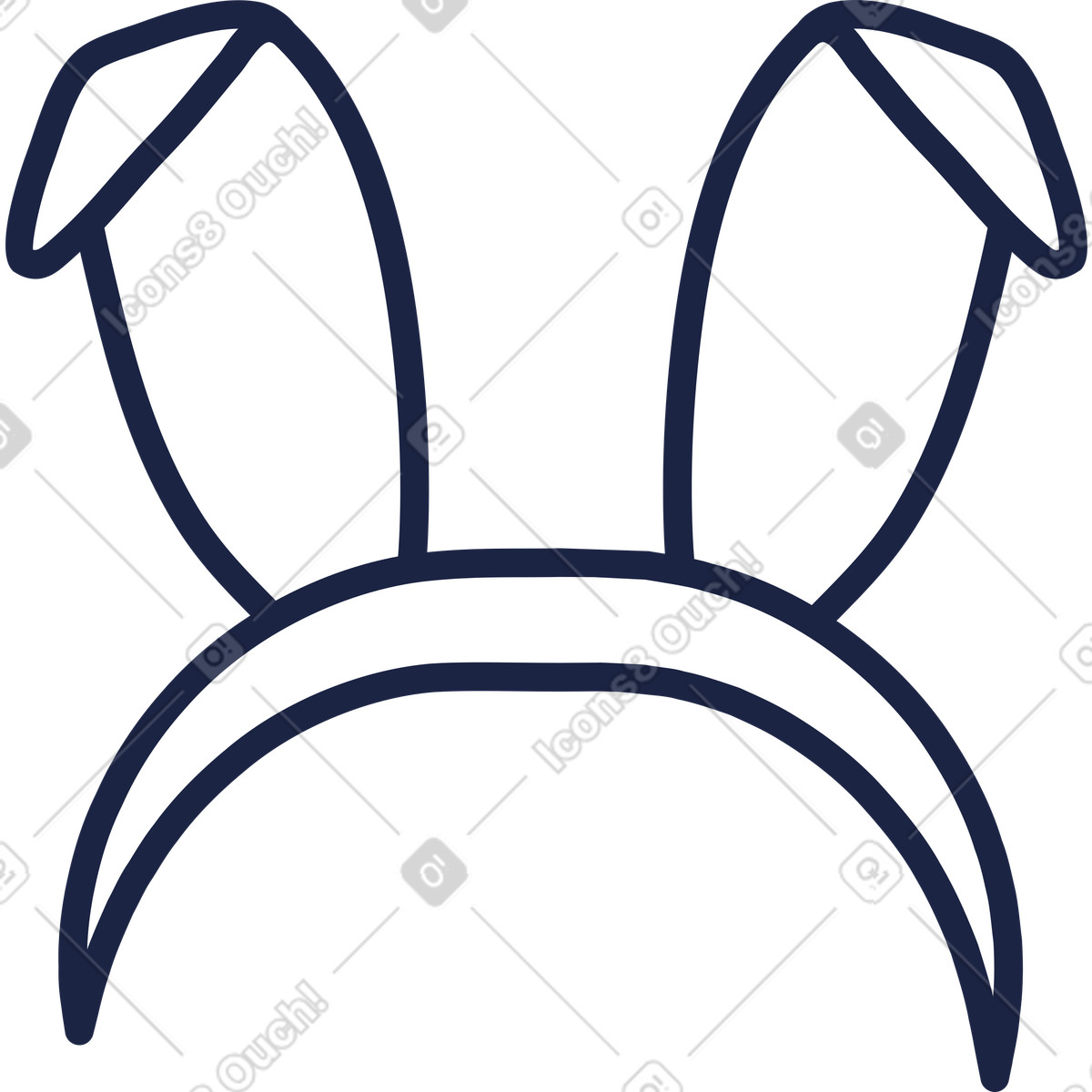 Ilustración Diadema con orejas en estilo Urban Line a descargar en PNG y SVG