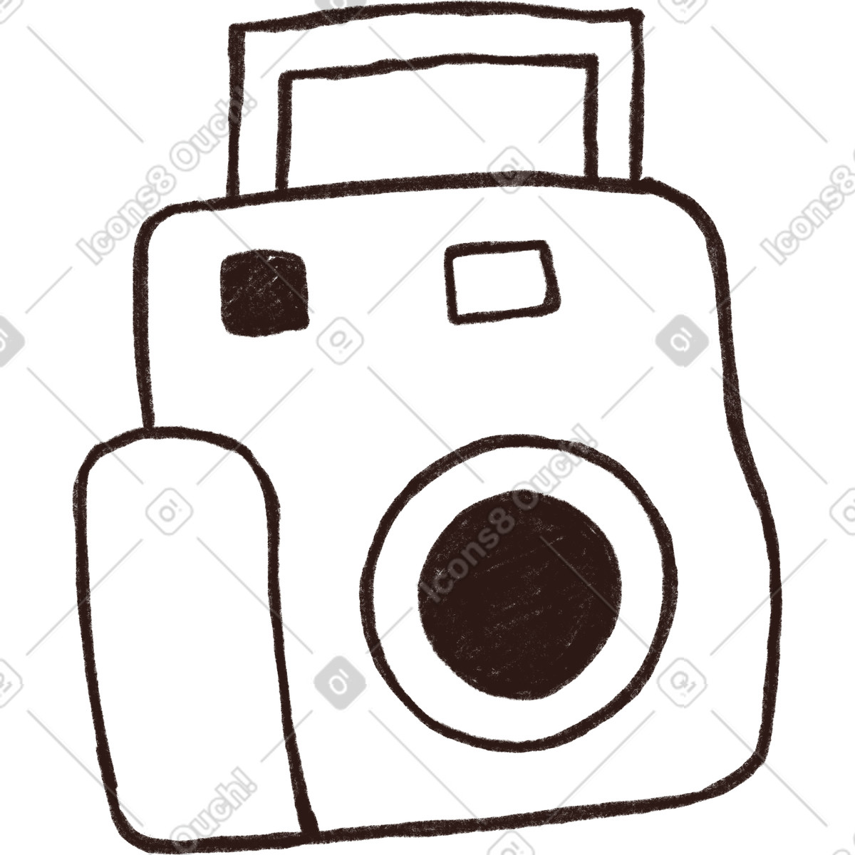 Blobby スタイルの Instant photo camera のイラストをPNG、SVG形式でダウンロード