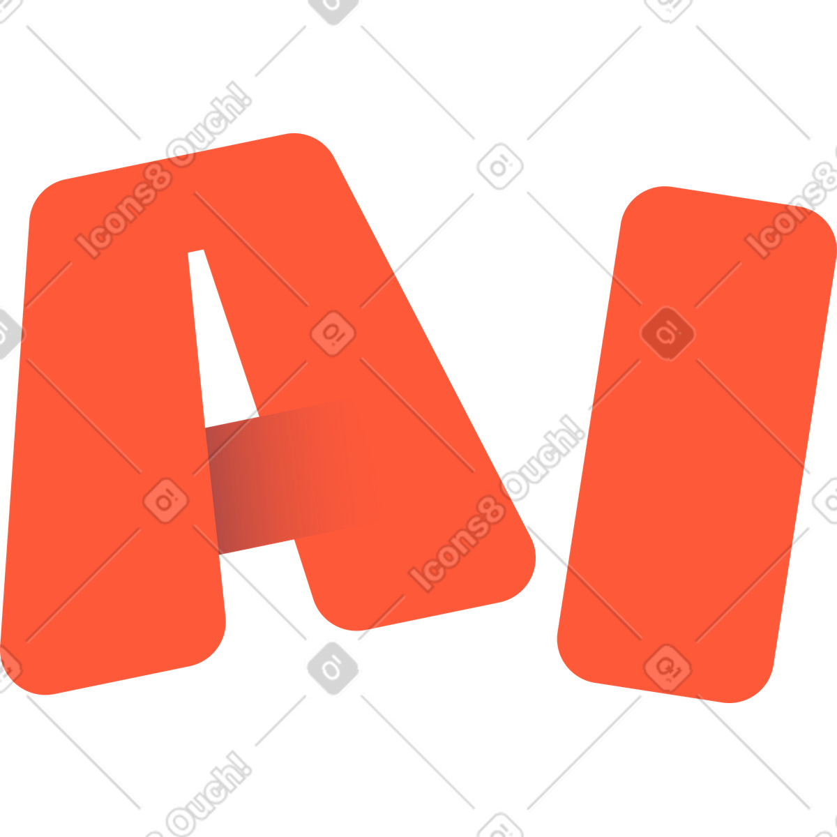 Ilustración Texto de letras ai en estilo Beam a descargar en PNG y SVG
