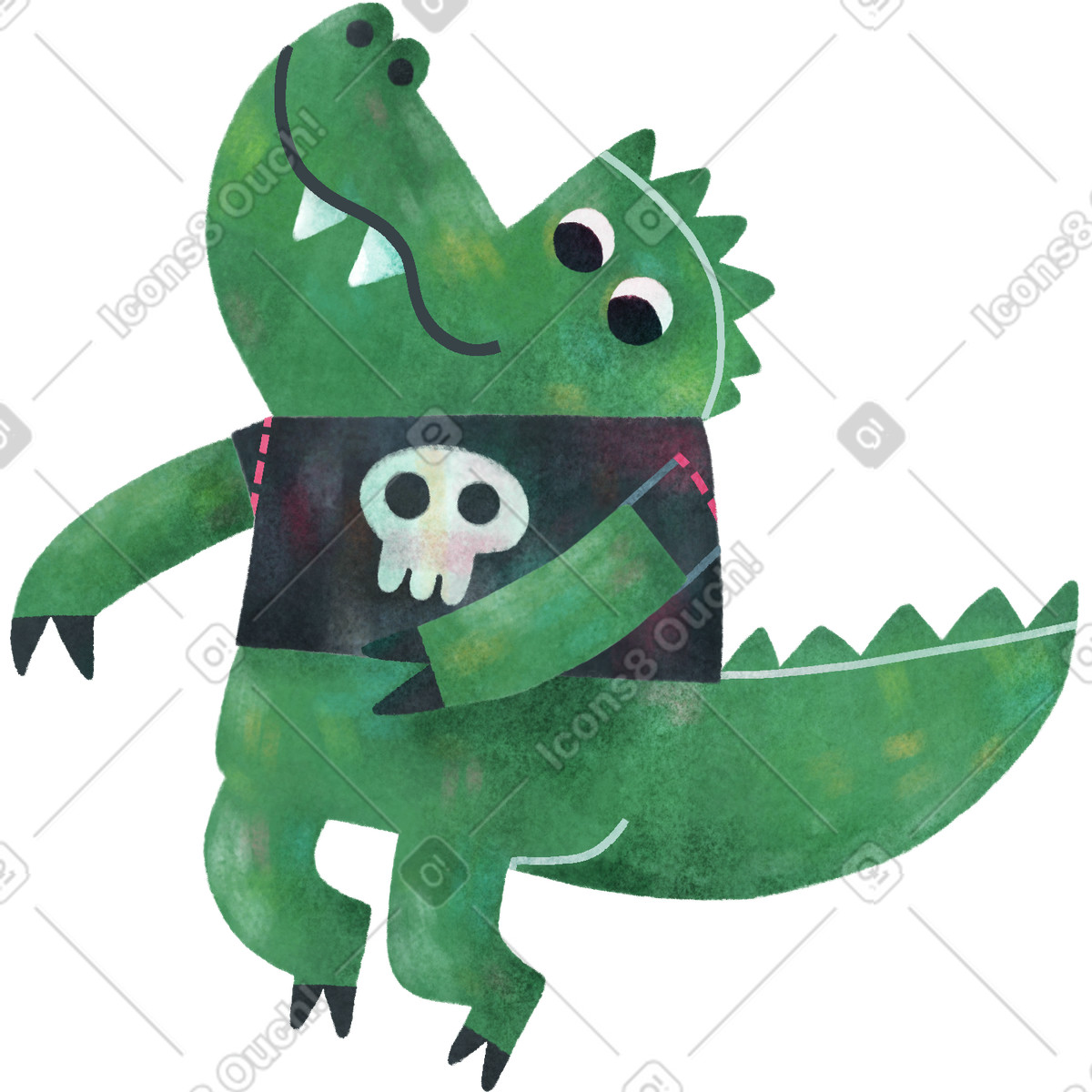 Jungle 스타일의 Crocodile 일러스트레이션 PNG, SVG 다운로드