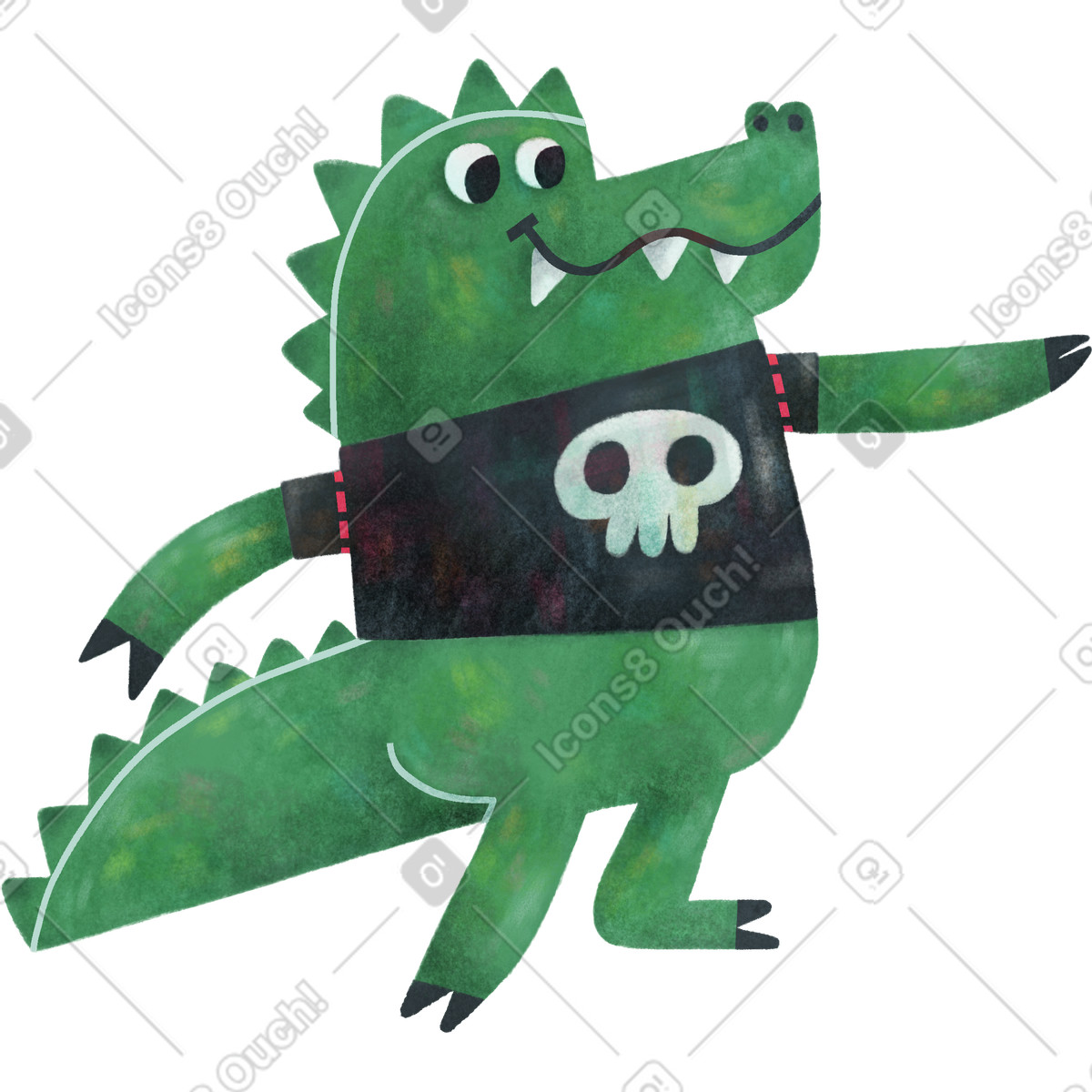 Jungle 스타일의 Crocodile 일러스트레이션 PNG, SVG 다운로드