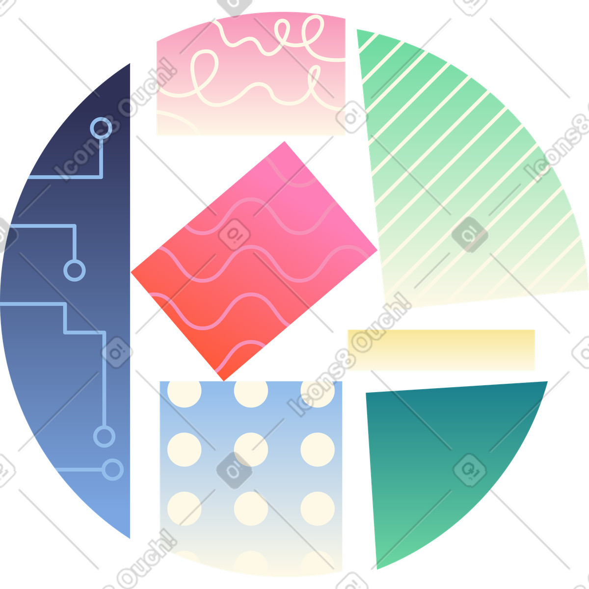 Pie chart illustration in PNG, SVG