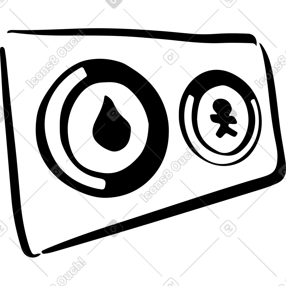 Line スタイルの 水とカロリーの表 のイラストをPNG、SVG形式でダウンロード