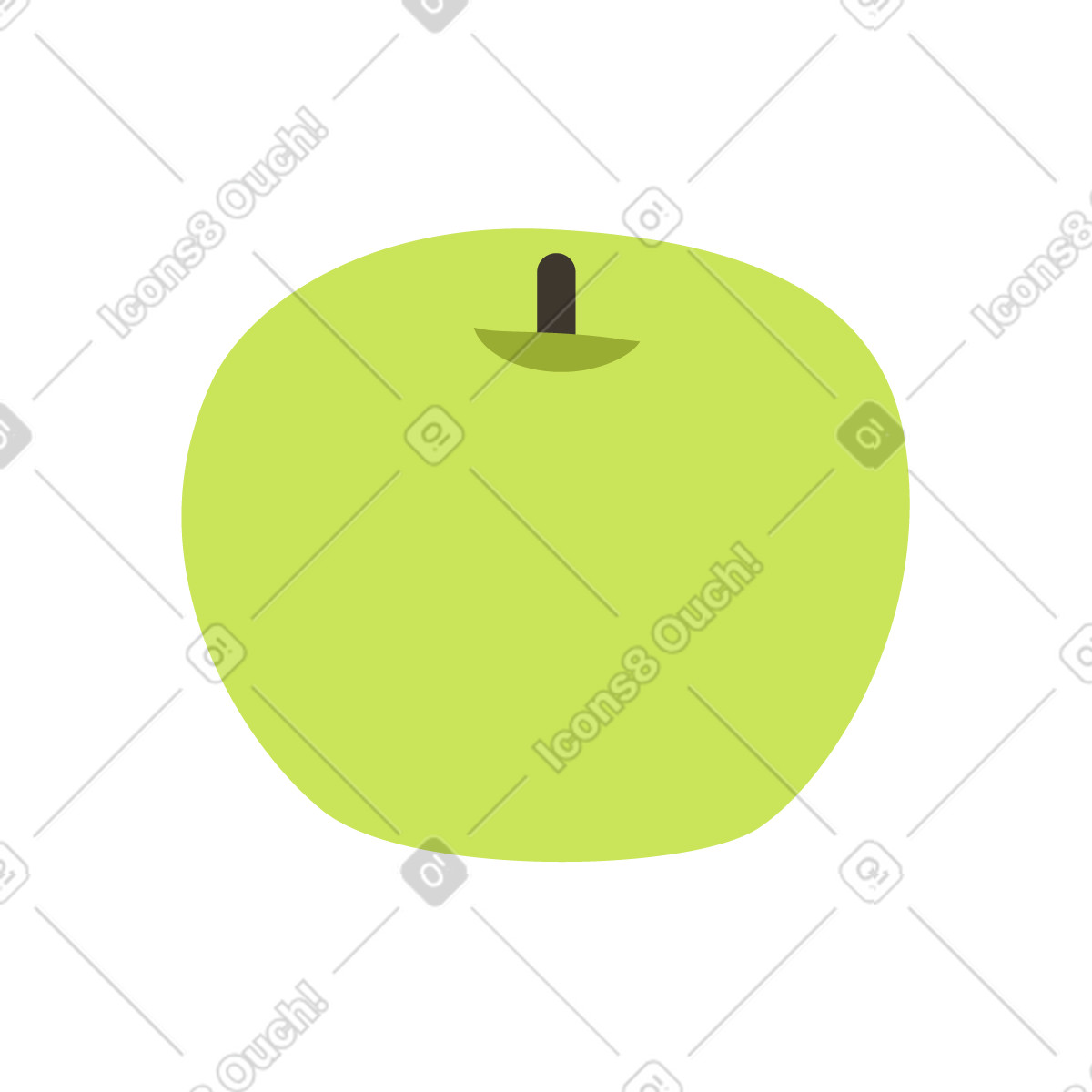 Grüner apfel-Illustration im Everyday-Stil als Download in PNG, SVG