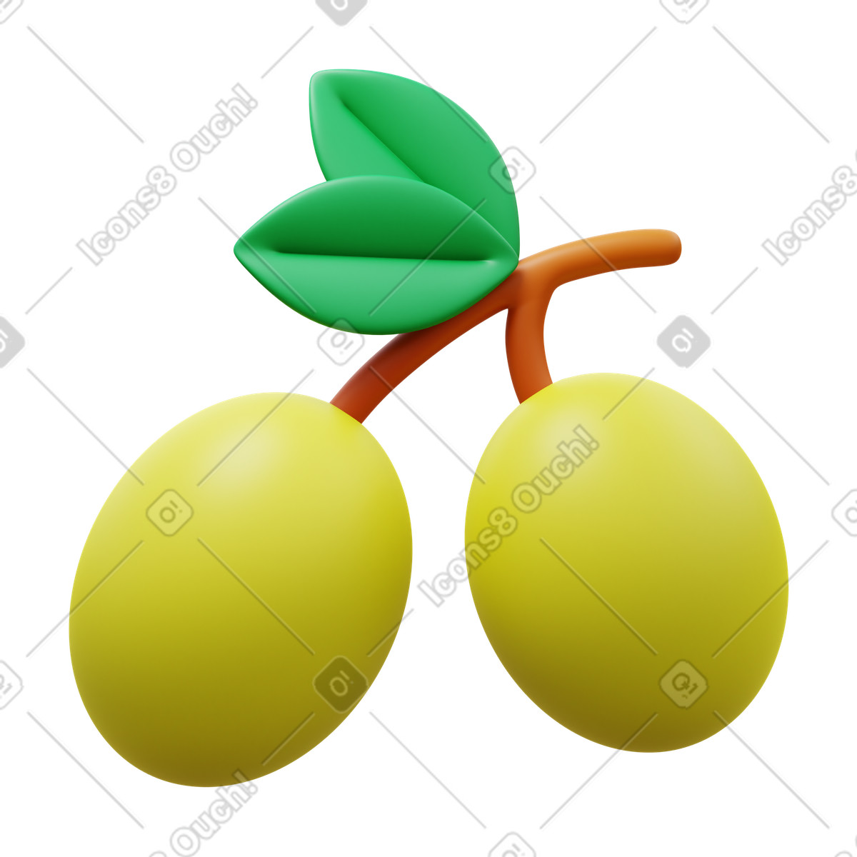 3D Fluency スタイルの Olive のイラストをPNG、SVG形式でダウンロード