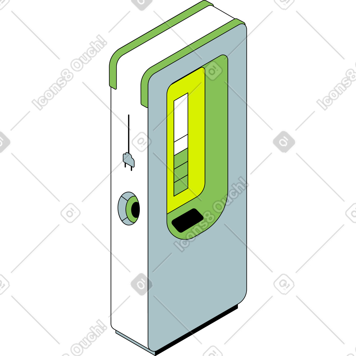 Elektrische tankstelle-Illustration im Isometric-Stil als Download in PNG, SVG