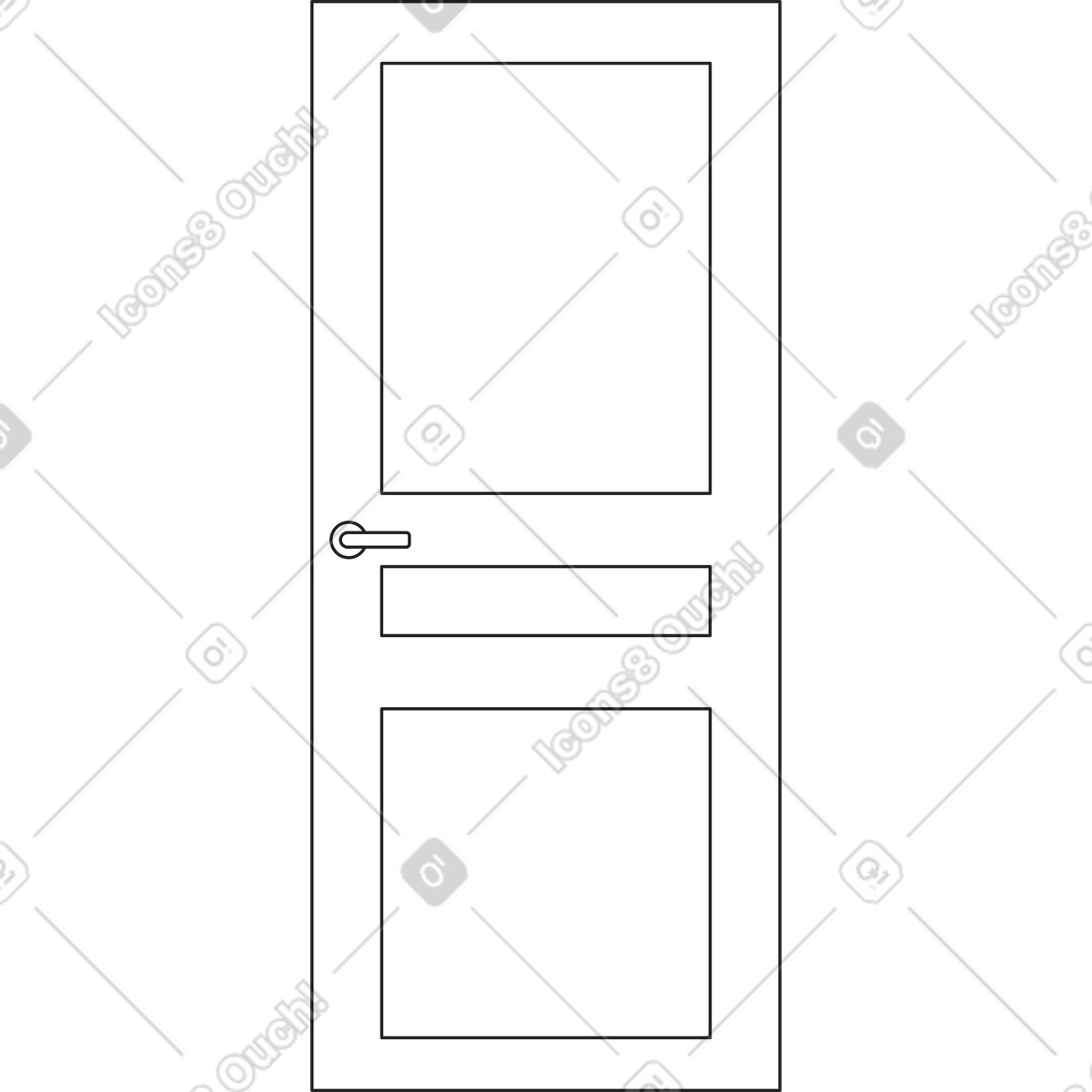 Ilustración Puerta en estilo Sammy Line a descargar en PNG y SVG