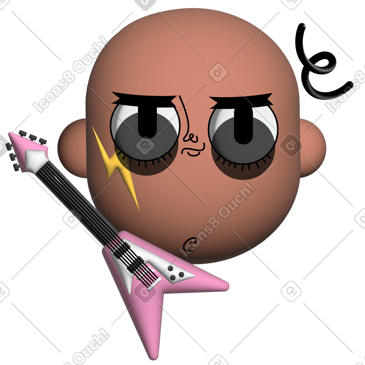 Illustration Cool guy guitarist dans le style Cartoony à télécharger aux formats PNG, SVG