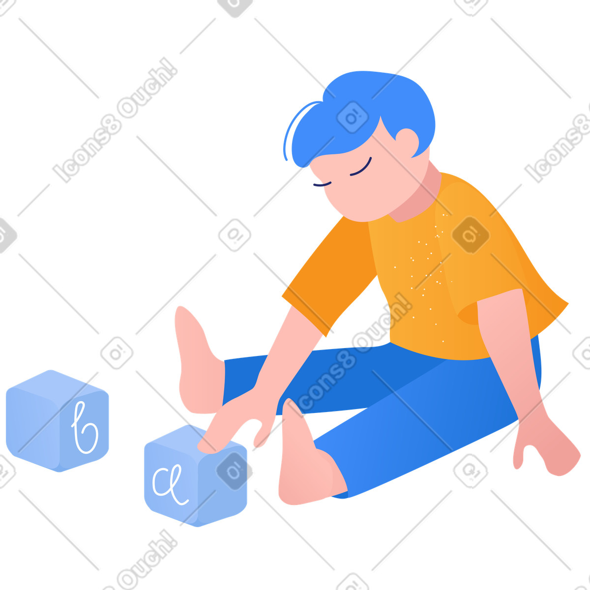 Kid illustration in Clip style download in PNG, SVG