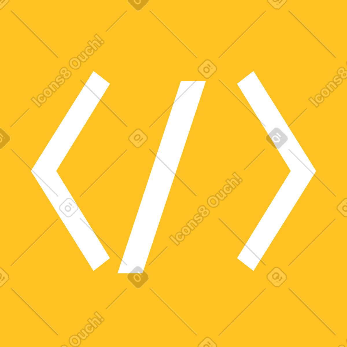 Square with code icon illustration in Bright style download in PNG, SVG