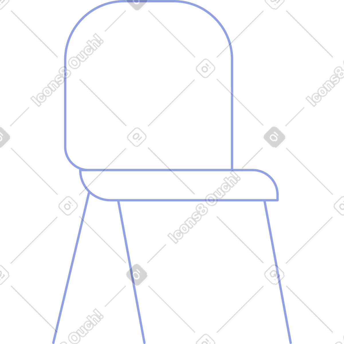 Purple chair with back illustration in Juicy style download in PNG, SVG