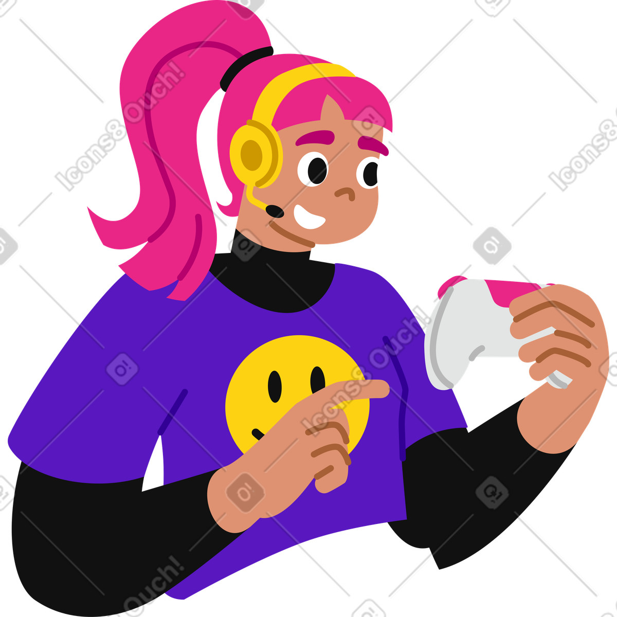 Ilustração de Jovem com um gamepad em no estilo Active para baixar em PNG, SVG