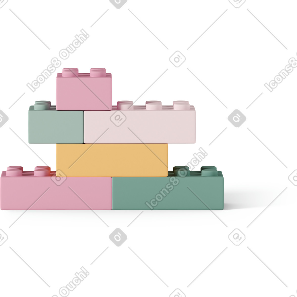 3D Casual life スタイルの Lego bricks のイラストをPNG、SVG形式でダウンロード