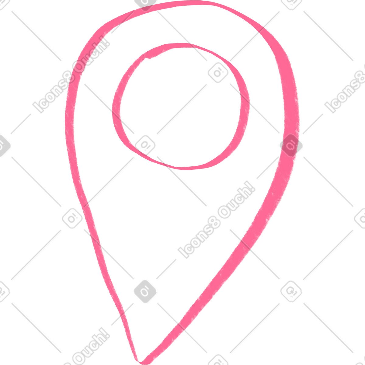 Quirky スタイルの Pink gps sign のイラストをPNG、SVG形式でダウンロード