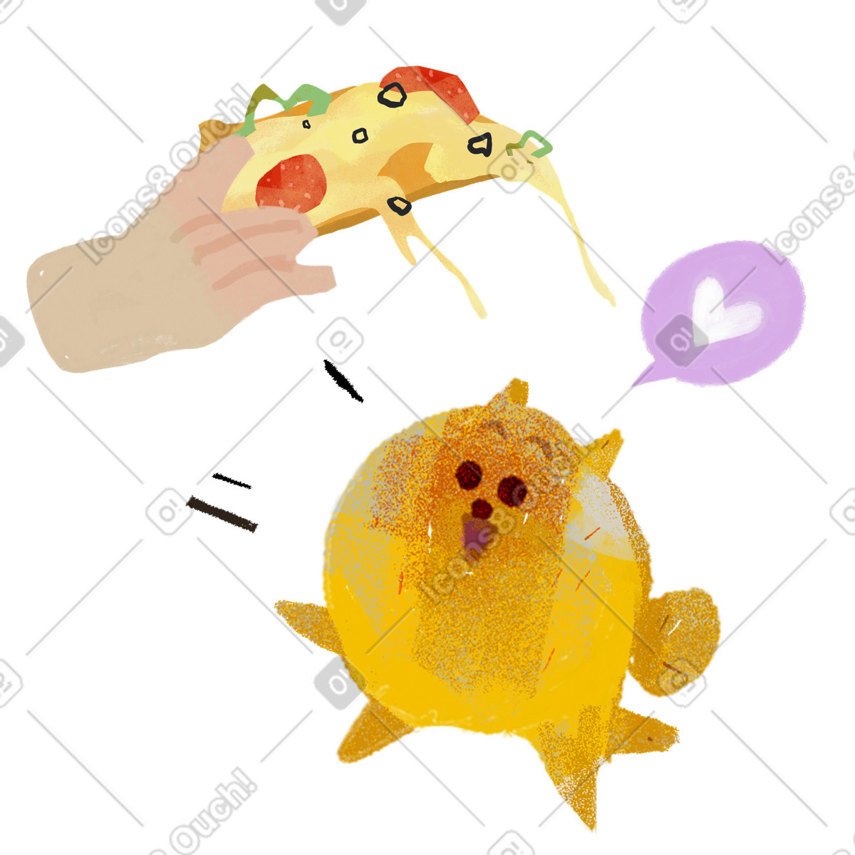 Ilustração de Cachorro quer um pedaço pizza em no estilo Fabulous para baixar em PNG, SVG