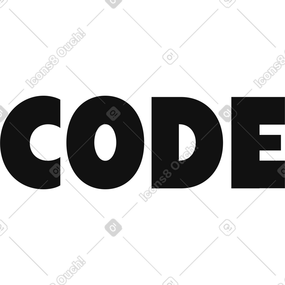 Lettering Code text illustration in Network style download in PNG, SVG