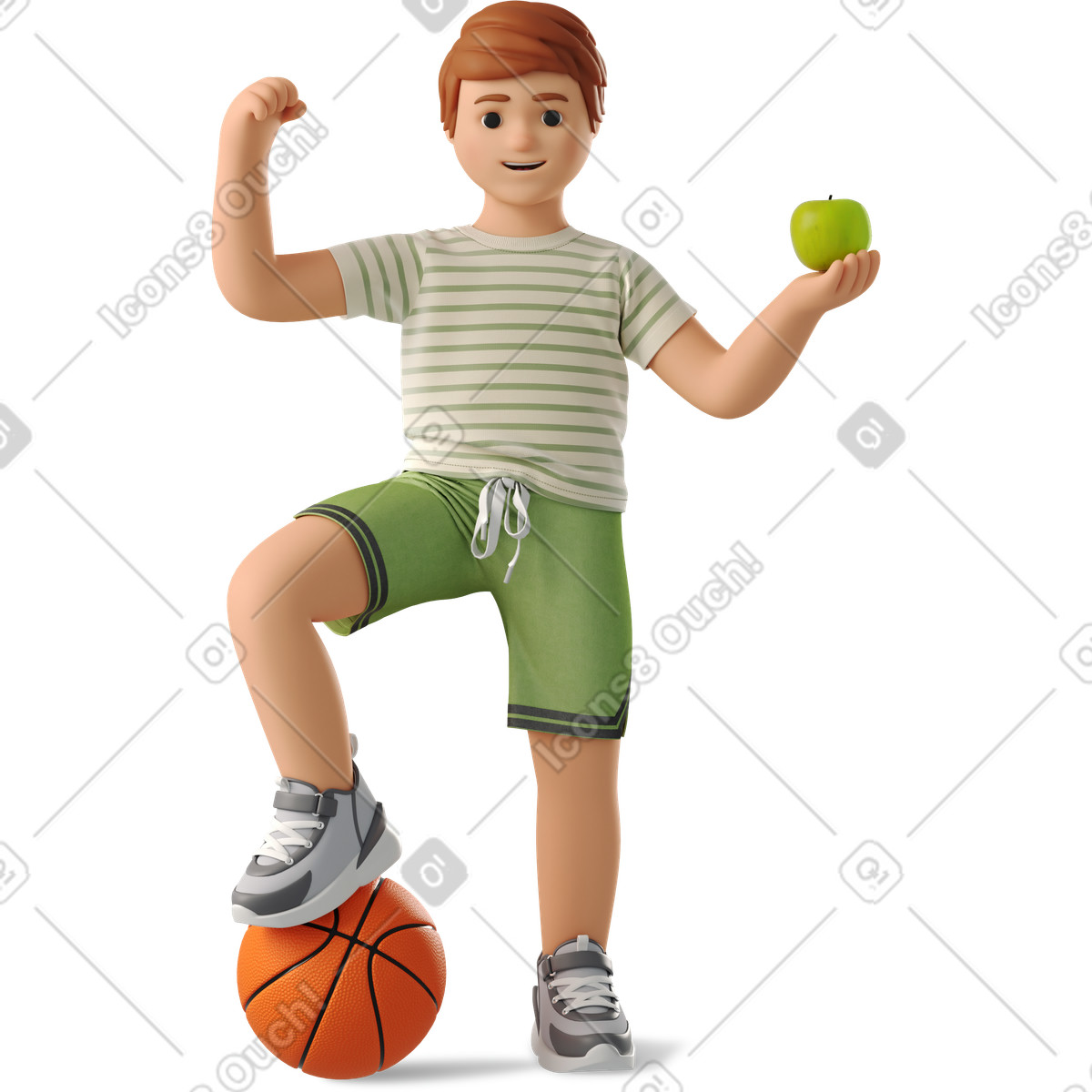Иллюстрация Boy leading a healthy lifestyle в стиле 3D Business — скачать в форматах PNG, SVG