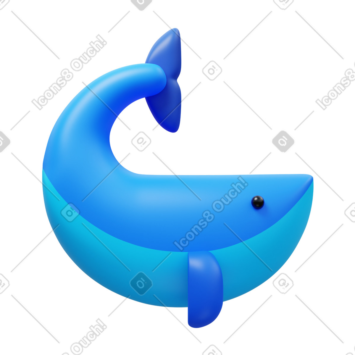 Ilustración Whale en estilo 3D Fluency a descargar en PNG y SVG